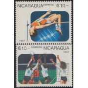 Nicaragua 1477/78 1987 Deportes disciplinas deportivas MNH