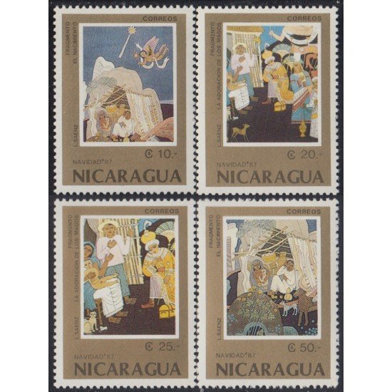 Nicaragua 1482/85 1987 Navidad Chritsmas MNH Nicaragua 1482/85 1987 Navidad Chritsmas MNH
