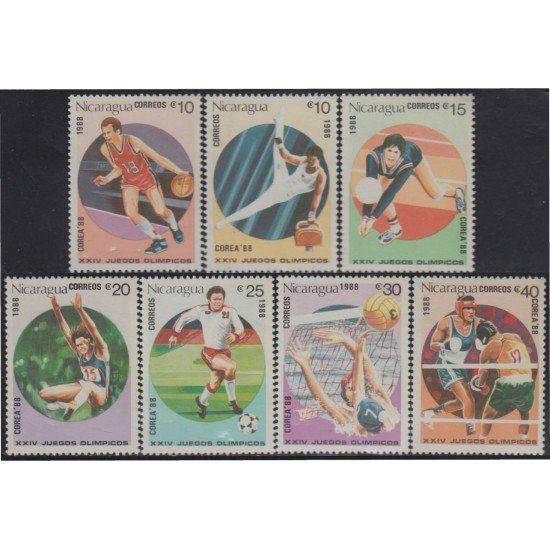 Nicaragua 1493/99 1988 Juegos Olímpicos de Verano MNH