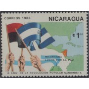 Nicaragua 1503 1988 9º Aniversario de la Revolución  Popular Sandinista MNH