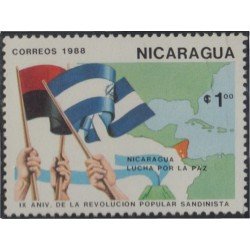 Nicaragua 1503 1988 9º Aniversario de la Revolución Popular Sandinista MNH Nicaragua 1503 1988 9º Aniversario de la Revolución Popular Sandinista MNH