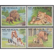 Nicaragua 1504/07 1988 Animales y sus crías MNH