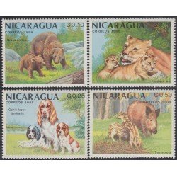 Nicaragua 1504/07 1988 Animales y sus crías MNH Nicaragua 1504/07 1988 Animales y sus crías MNH
