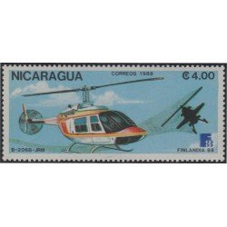 Nicaragua 1508 1988 Finlandia 88 Exposición Filatélica Mundial Helicóptero MNH Nicaragua 1508 1988 Finlandia 88 Exposición Filatélica Mundial Helicóptero MNH