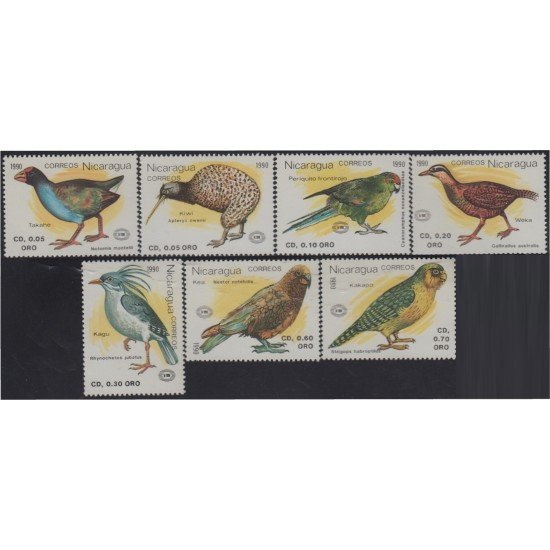 Nicaragua 1544/50 1990 Exposición Filatélica Internacional Pájaros Birds MNH Nicaragua 1544/50 1990 Exposición Filatélica Internacional Pájaros Birds MNH