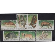 Nicaragua 1551/57 1990 40º Aniversario de la FAO Animales del Bosque MNH