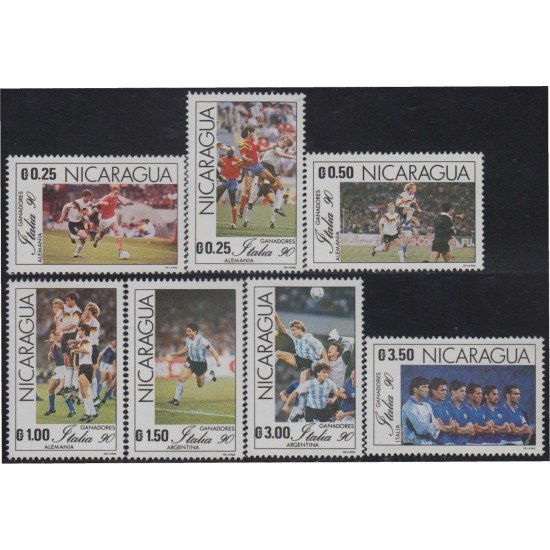 Nicaragua 1558/64 1990 Ganadores dela Copa del mundo en Italia MNH Nicaragua 1558/64 1990 Ganadores dela Copa del mundo en Italia MNH