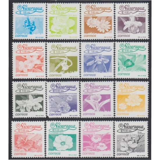 Nicaragua 1565/80 1991 Flores Flowers MNH Nicaragua 1565/80 1991 Flores Flowers MNH