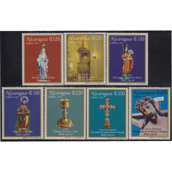 Nicaragua 1744 AA-GG 1993 Arte sagrado MNH Nicaragua 1744 AA-GG 1993 Arte sagrado MNH