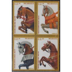Nicaragua 2194/97 1996 Caballos de combate Horses MNH Nicaragua 2194/97 1996 Caballos de combate Horses MNH