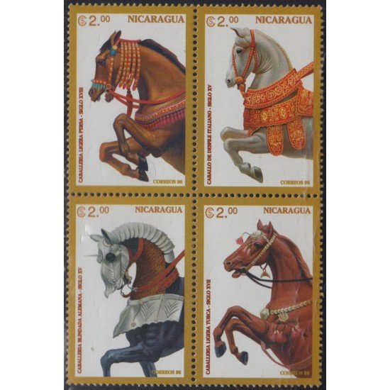 Nicaragua 2194/97 1996 Caballos de combate Horses MNH Nicaragua 2194/97 1996 Caballos de combate Horses MNH