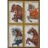 Nicaragua 2194/97 1996 Caballos de combate Horses MNH