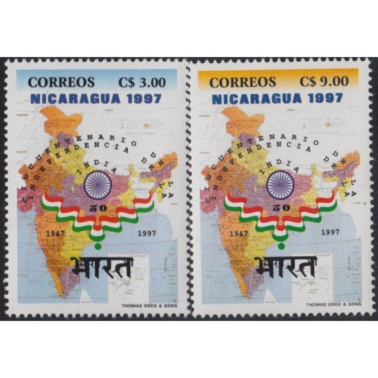 Nicaragua 2249BC 1997 50 Aniversario de la Independencia de la India MNH Nicaragua 2249BC 1997 50 Aniversario de la Independencia de la India MNH