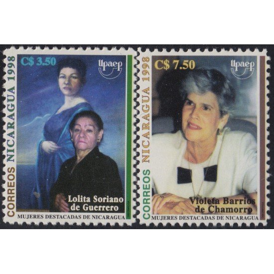 Nicaragua 2266/67 1998 América Upaep Mujeres Célebres Violeta Barrios Lolita Soriano MNH Nicaragua 2266/67 1998 América Upaep Mujeres Célebres Violeta Barrios Lolita Soriano MNH