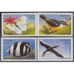 Nicaragua 2286/89 1998 Fauna Mariposa Pájaros Pez Butterfly Birds Fish MNH Nicaragua 2286/89 1998 Fauna Mariposa Pájaros Pez Butterfly Birds Fish MNH