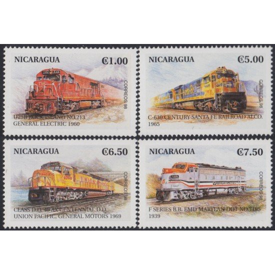Nicaragua 2295AD 1998 Locomotoras Trenes Train MNH Nicaragua 2295AD 1998 Locomotoras Trenes Train MNH