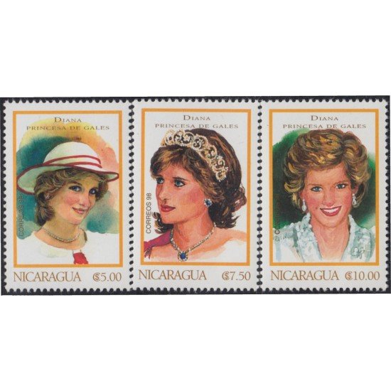 Nicaragua 2302/04 1998 Diana Princesa de Gales MNH Nicaragua 2302/04 1998 Diana Princesa de Gales MNH