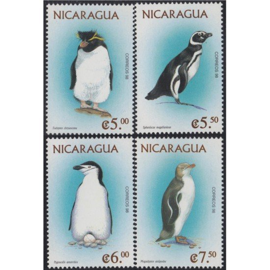Nicaragua 2323/26 1998 Fauna Pájaros Marinos del Mundo Pinguinos MNH Nicaragua 2323/26 1998 Fauna Pájaros Marinos del Mundo Pinguinos MNH