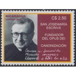 Nicaragua 2544 2002 Canonización de San José María Escriva de Balaguer Fundador del Opus DEI MNH Nicaragua 2544 2002 Canonización de San José María Escriva de Balaguer Fundador del Opus DEI MNH