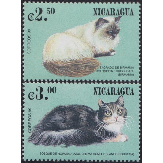 Nicaragua 2373/74 2000 Fauna Gatos Cats MNH Nicaragua 2373/74 2000 Fauna Gatos Cats MNH