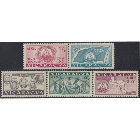 Nicaragua A- 292/96 1953 Organización de Estados Centroaméricanos MNH Nicaragua A- 292/96 1953 Organización de Estados Centroaméricanos MNH