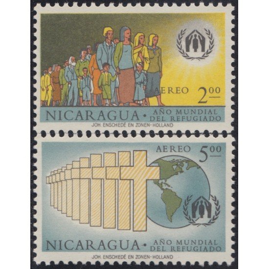 Nicaragua A- 423/24 1961 Año Mundial del refugiado Emblema MNH Nicaragua A- 423/24 1961 Año Mundial del refugiado Emblema MNH