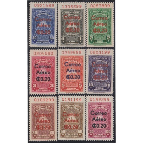 Nicaragua A- 437/45 1961 Timbres consulares MNH Nicaragua A- 437/45 1961 Timbres consulares MNH