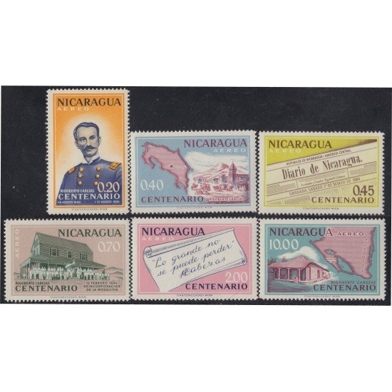 Nicaragua A- 459/64 1961 150 Centenario del nacimiento de Rigoberto Cabezas MNH Nicaragua A- 459/64 1961 150 Centenario del nacimiento de Rigoberto Cabezas MNH