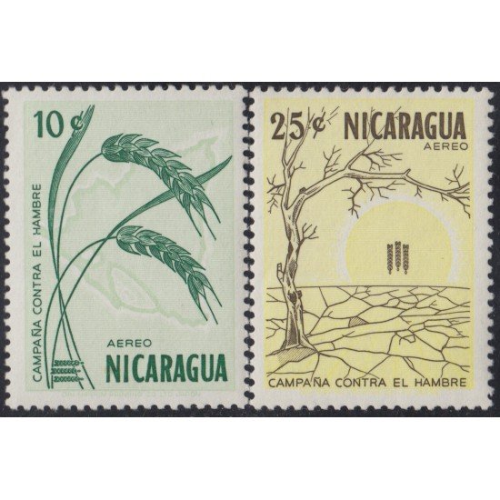 Nicaragua A- 489/90 1963 Campaña mundial contra el hambre MNH Nicaragua A- 489/90 1963 Campaña mundial contra el hambre MNH