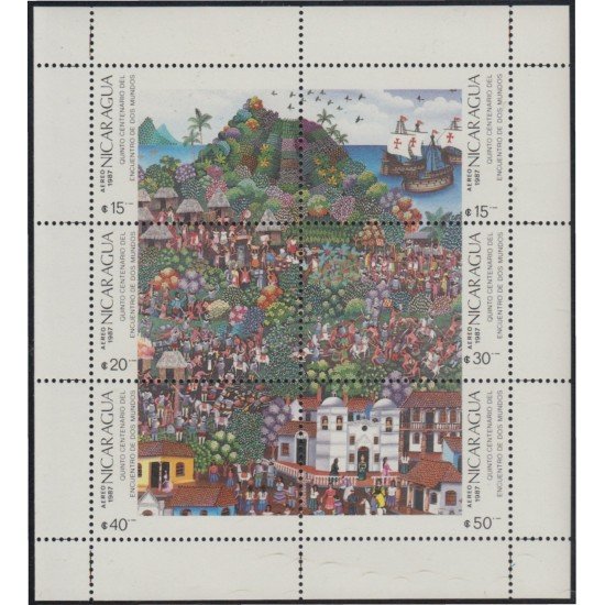 Nicaragua A- 1209A/14A 1987 500º Aniversario del descubrimiento de América MNH Nicaragua A- 1209A/14A 1987 500º Aniversario del descubrimiento de América MNH