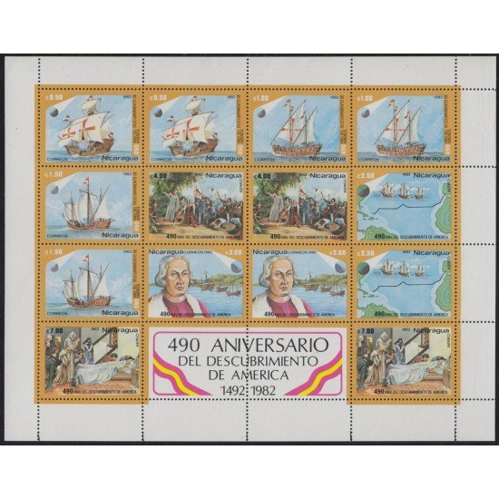 Nicaragua 1214a-17-1001-03 1987 Colon 490º Aniversario descubrimiento de América MNH Nicaragua 1214a-17-1001-03 1987 Colon 490º Aniversario descubrimiento de América MNH