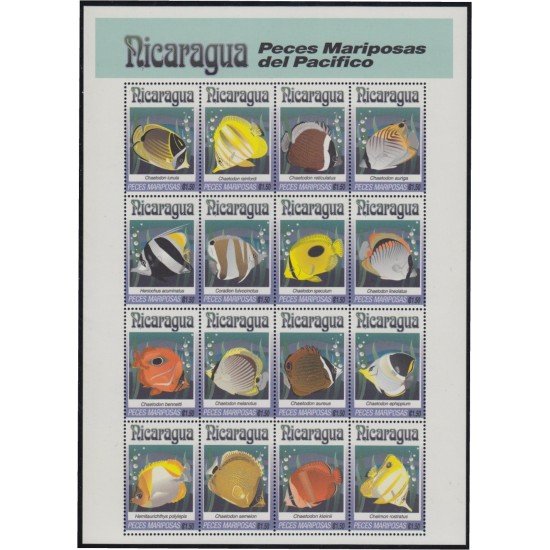 Nicaragua 1729/44 1992 Fauna peces mariposas del Pacífico MNH Nicaragua 1729/44 1992 Fauna peces mariposas del Pacífico MNH