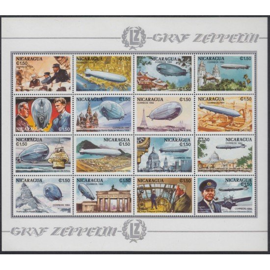 Nicaragua 1777/92 1994 Dirigible sobre ciudades del mundo y paisajes MNH Nicaragua 1777/92 1994 Dirigible sobre ciudades del mundo y paisajes MNH