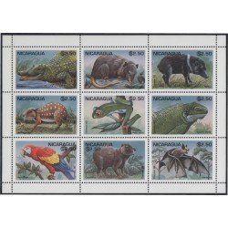 Nicaragua 2020/28 1995 Fauna Caimán Zorro Iguana MNH