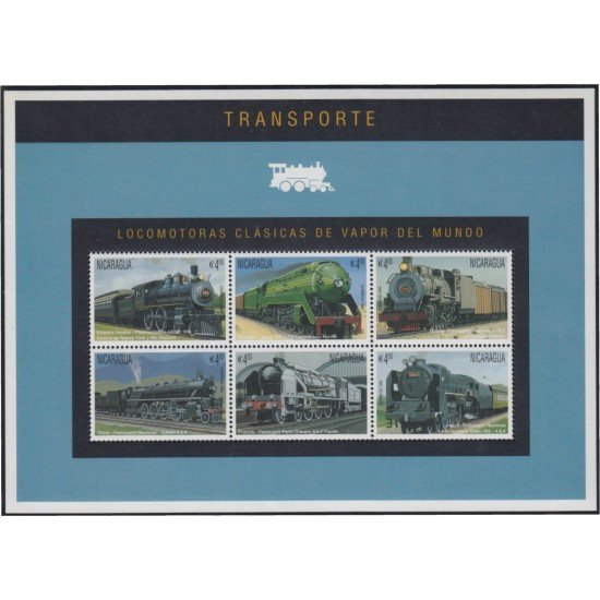 Nicaragua 2036/41 1995 Locomotoras del mundo MNH