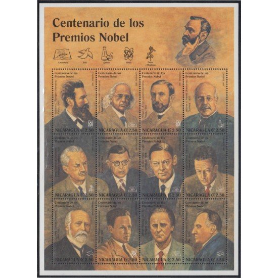 Nicaragua 2042/53 1995 Centenario de los Premios Nobel MNH Nicaragua 2042/53 1995 Centenario de los Premios Nobel MNH