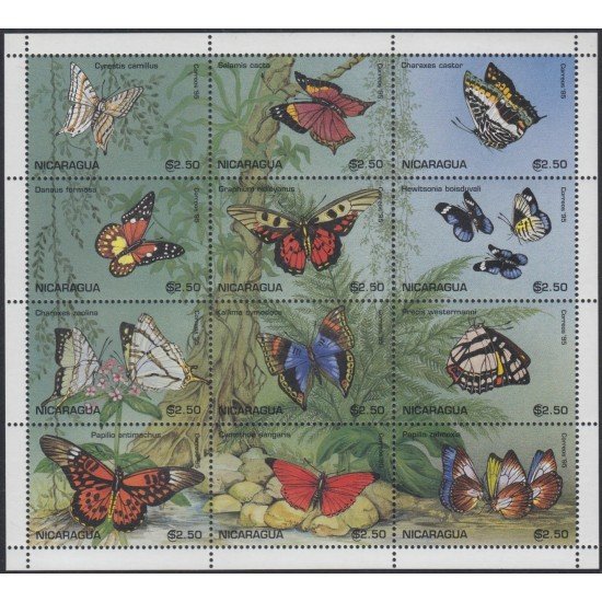 Nicaragua 2054/65 1995 Fauna Mariposas Butterflies MNH Nicaragua 2054/65 1995 Fauna Mariposas Butterflies MNH