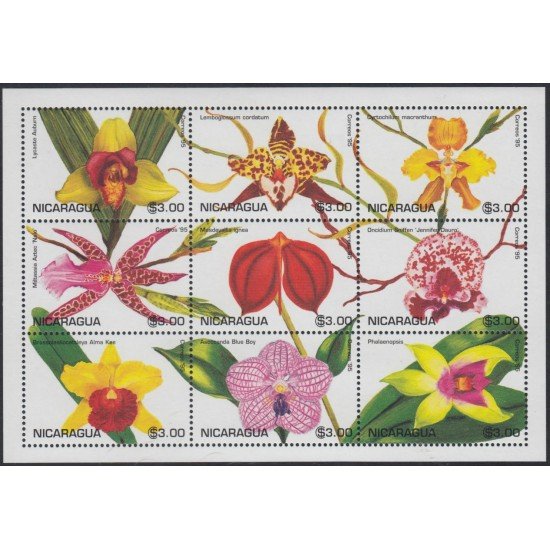 Nicaragua 2066/74 1995 Flora Flores Orquídeas MNH Nicaragua 2066/74 1995 Flora Flores Orquídeas MNH