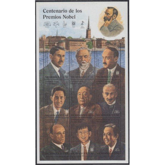Nicaragua 2090/98 Centenario de los Premios Nobel MNH