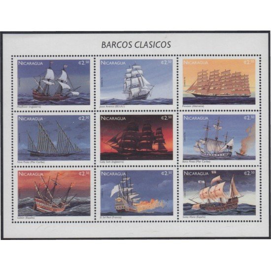 Nicaragua 2151/59 1996 Retrospectiva del barco boats MNH Nicaragua 2151/59 1996 Retrospectiva del barco boats MNH