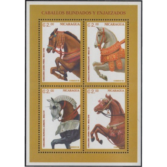 Nicaragua 2194a/97a 1996 Caballos de combate Horses MNH Nicaragua 2194a/97a 1996 Caballos de combate Horses MNH