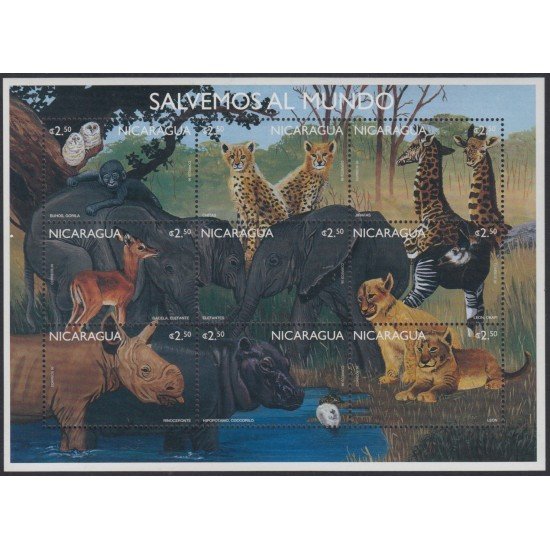 Nicaragua 2247A/J 1996 Protección de la Fauna Animales jóvenes MNH Nicaragua 2247A/J 1996 Protección de la Fauna Animales jóvenes MNH