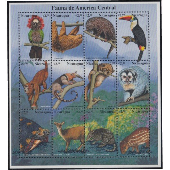 Nicaragua 2247AD/AQ 1996 Fauna de América Central MNH Nicaragua 2247AD/AQ 1996 Fauna de América Central MNH