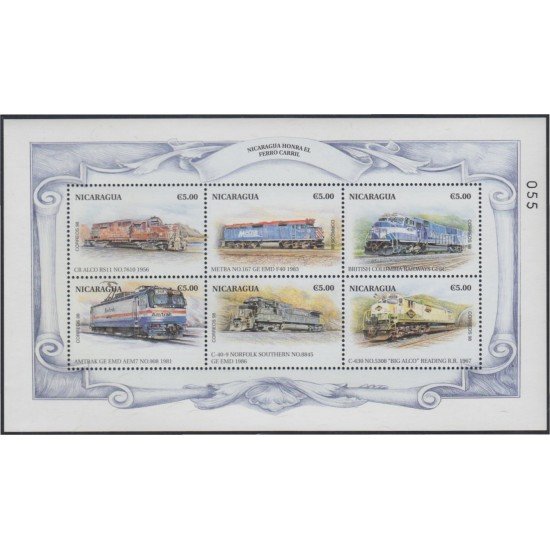 Nicaragua 2290/95 1998 Trenes Locomotoras MNH Nicaragua 2290/95 1998 Trenes Locomotoras MNH