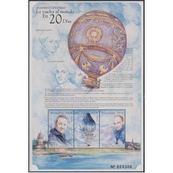 Nicaragua 2370/72 1999 Eventos famosos ronda del mundo en globo Brian Jones MNH Nicaragua 2370/72 1999 Eventos famosos ronda del mundo en globo Brian Jones MNH