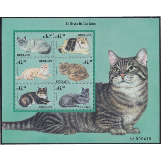 Nicaragua 2375/80 2000 Fauna Gatos Cats MNH Nicaragua 2375/80 2000 Fauna Gatos Cats MNH