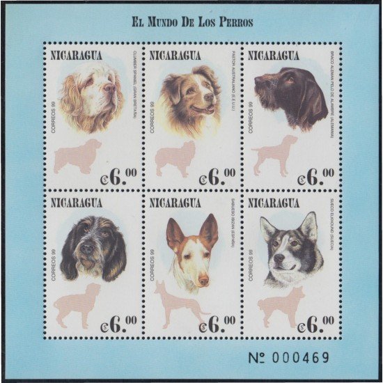 Nicaragua 2383/88 2000 Fauna Perros Dogs MNH Nicaragua 2383/88 2000 Fauna Perros Dogs MNH