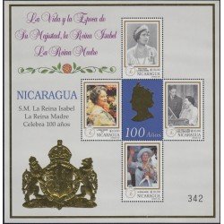 Nicaragua 2487/90 2000 Centenario de su Majestad La Reina Isabel MNH Nicaragua 2487/90 2000 Centenario de su Majestad La Reina Isabel MNH