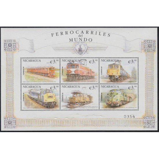 Nicaragua 2495/2500 2000 Trenes Trains MNH