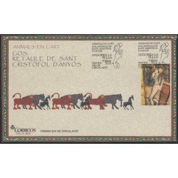 Andorra Española 440 2016 Animales en el Arte SPD Sobre Primer día Andorra Española 440 2016 Animales en el Arte SPD Sobre Primer día